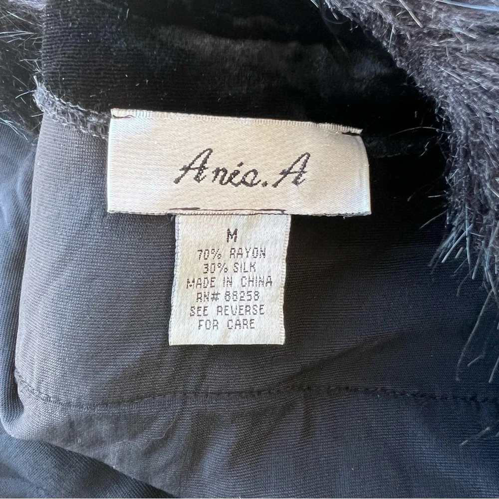 Vintage Ania A Boho Faux Fur Trim Leopard Print Duster Coat Women’s Size Medium
